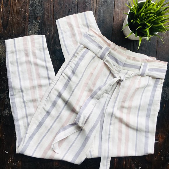 Express Pants - EXPRESS Linen Paperbag Pants 2 Ankle High RIse EUC